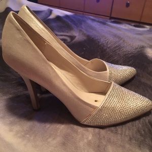 APT 9 champagne colored Rhinestone Heels